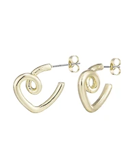 Adornia Gold Crystal Lined Heart Hoop Earrings