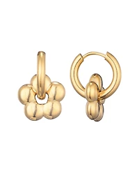 Adornia Tarnish Resistant Gold Flower Huggie Hoop Earrings