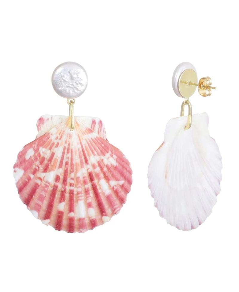 Adornia Pearl Pink Shell 2-Drop Earrings