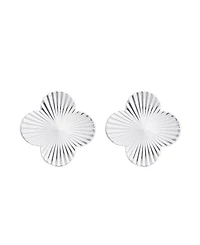 Adornia Silver Prismatic Clover Stud Earrings