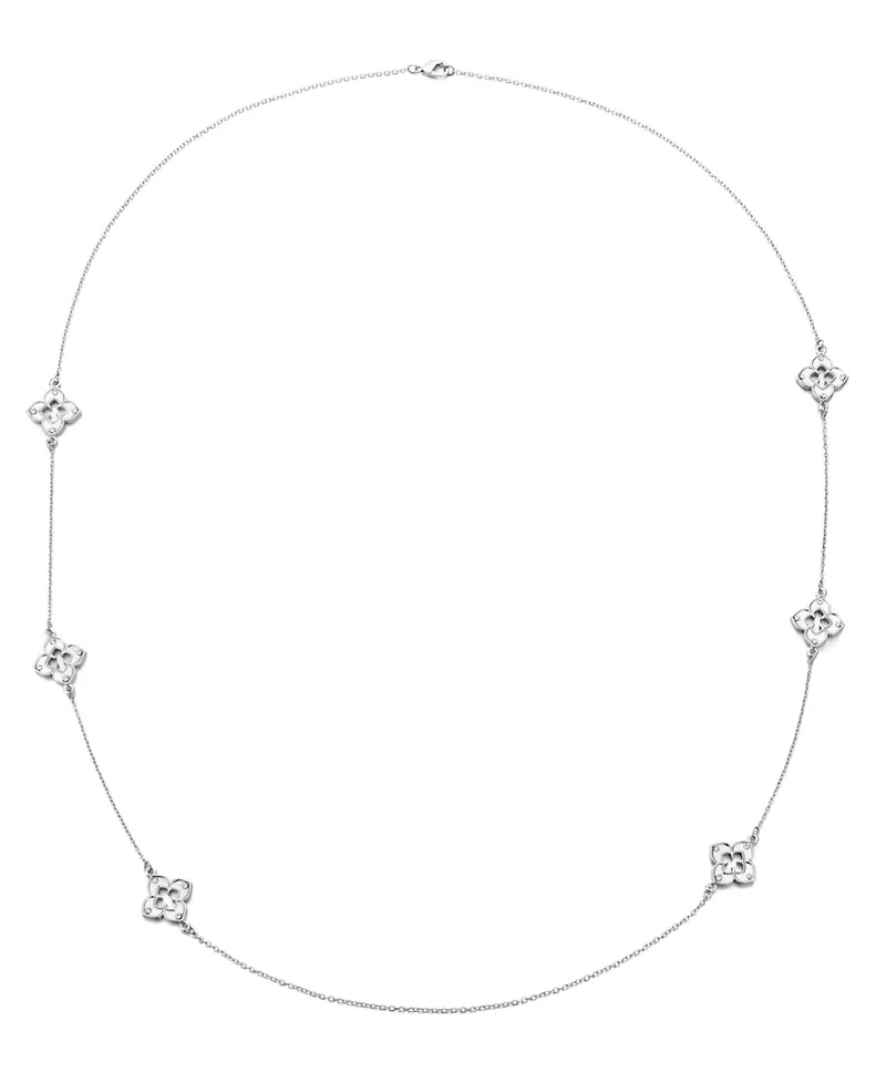 Adornia Silver 36" Clover Station Necklace