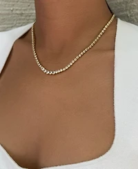 Adornia Gold Crystal Bezeled Tennis Necklace