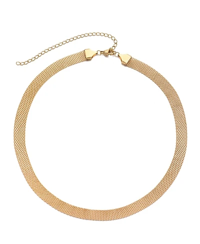 Adornia Tarnish Resistant Gold Mesh Chain Necklace