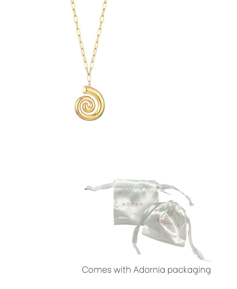Adornia Tarnish Resistant Gold Swirl Paperclip Pendant Necklace
