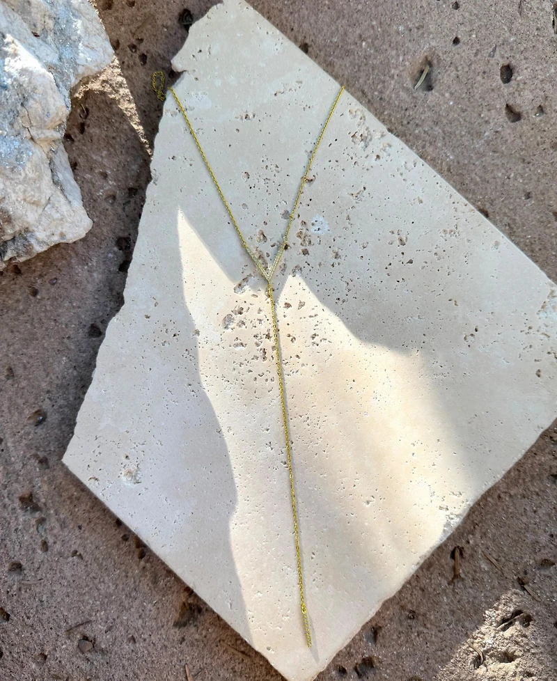 Adornia Gold Crystal Y Lariat Necklace