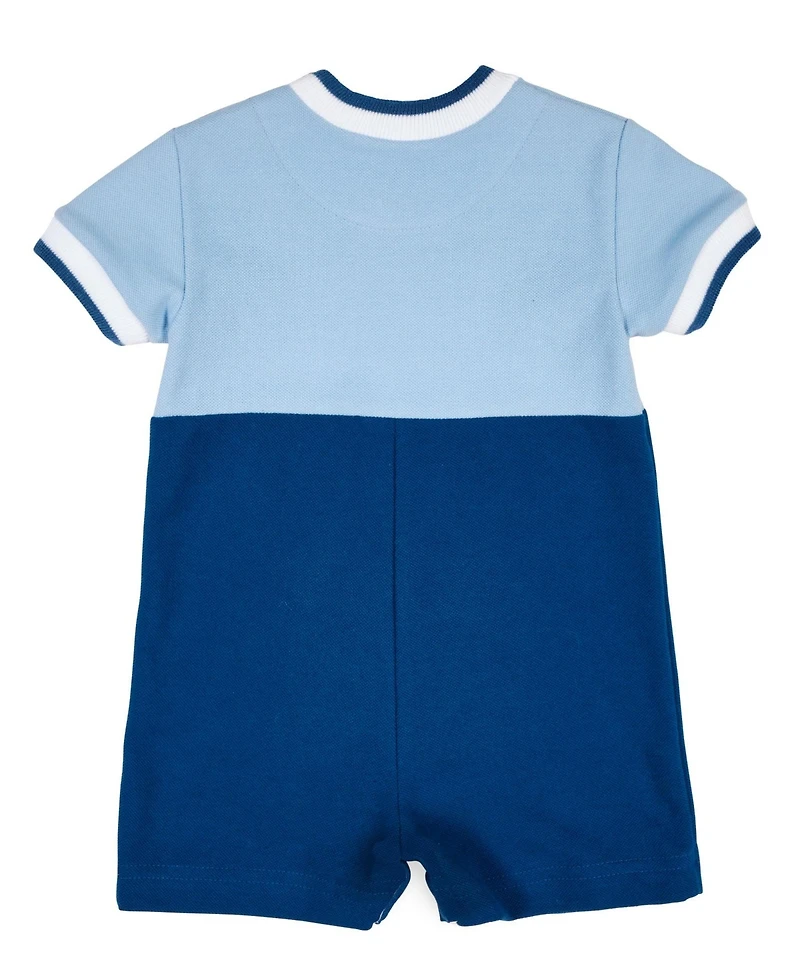 Florence Eiseman Baby Boy Knit Shortall With Pirate Ship & Crab