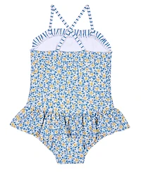 Florence Eiseman Toddler Girls Floral Skirted Swimsuit with Flower