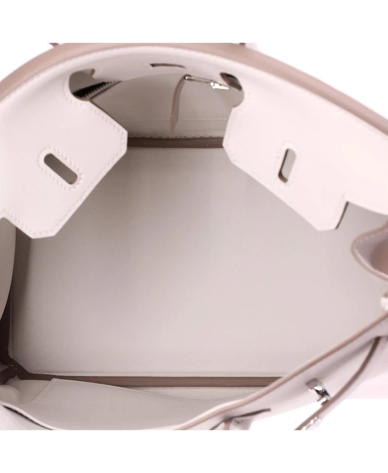 Pre-Owned HERMES Birkin 25 Handbag Grey Swift with Palladium Hardware