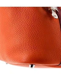 Pre-Owned HERMES Pm Bicolor Picotin Lock Bag Clemence with Swift