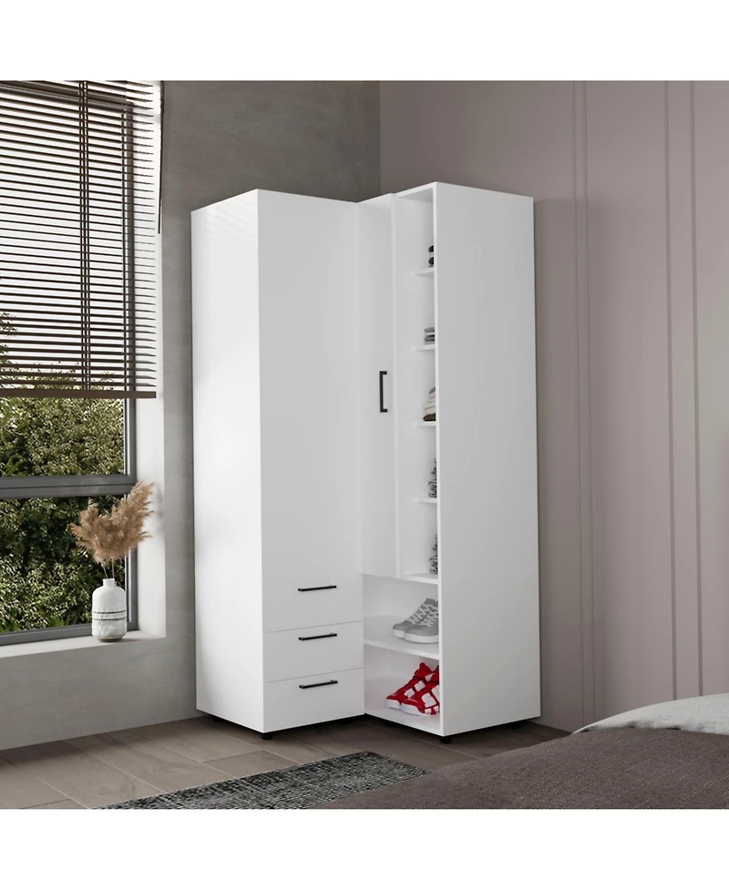 Fm Furniture Armoire- wardrobe, shoe storage, Open Storage and 2 - drawer