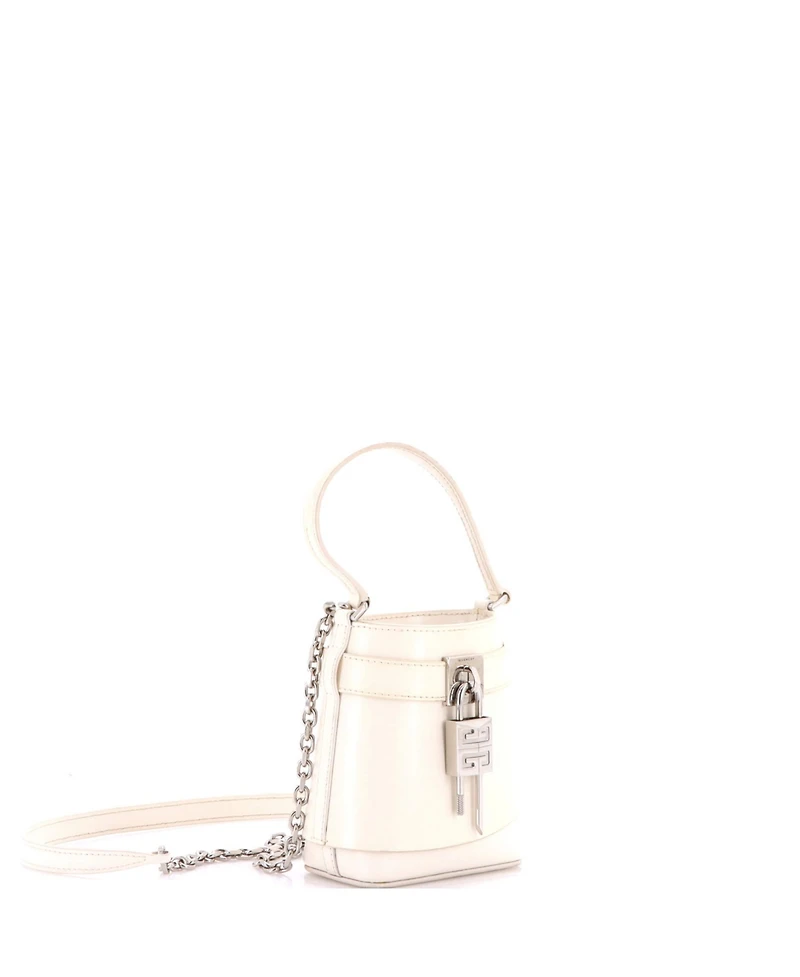 Pre-Owned Givenchy Micro Gv Shark Lock Bucket Bag Leather