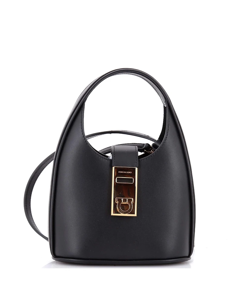 Pre-Owned Salvatore Ferragamo Mini Gancini Buckle Hobo Leather