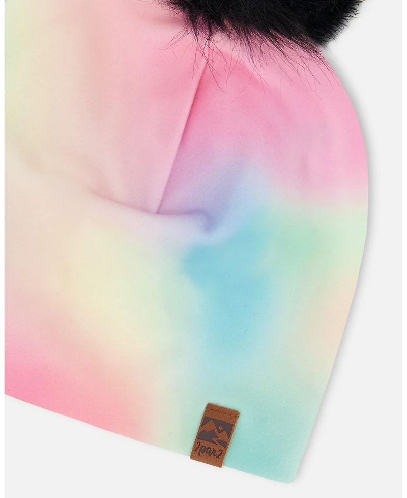 Deux par Girl Stretch Jersey Hat with Pompom