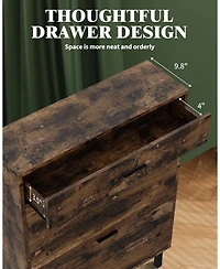 gaomon Narrow Shoe Cabinet Storage for Entryway, 3 Drawers, Freestanding Organizer Wooden,Shoe Rack with 3-Tier Adjustable Shelves