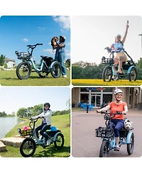 Mooncool TK1 500W Folding Electric Tricycle for Adults, 20" x 3.0" Wheel