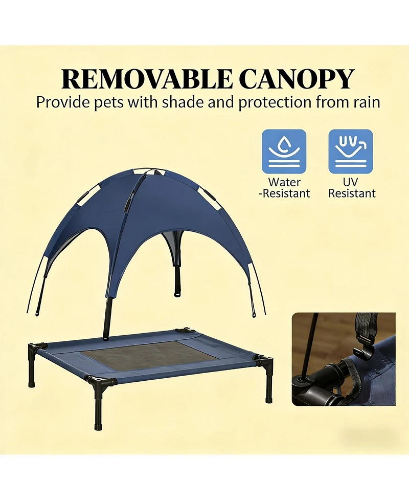 Aostirmotor Portable Elevated Dog Cot - Cooling Pet Bed with Breathable Mesh