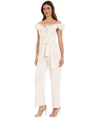 ivy + blu Women's Ruffle Top Belted Jumpsuit