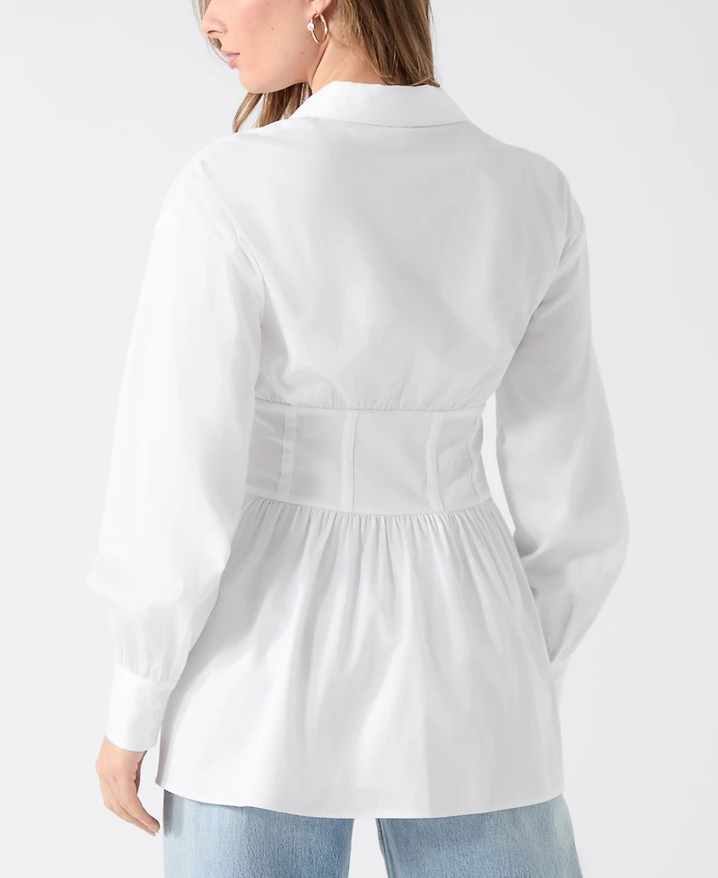 Guess Women's Lori Corset Shirt Top