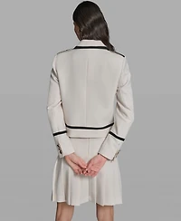 Karl Lagerfeld Paris Women's Notch Lapel Cropped Jacket