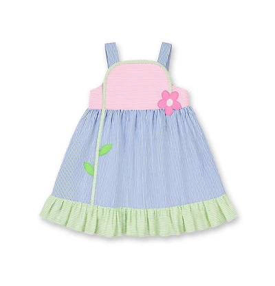 Florence Eiseman Little Girls Seersucker Dress With Flower