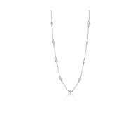 Rachel Glauber Classic Bezel Set Cubic Zirconia Chain Station Necklace