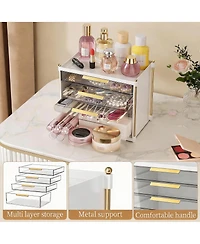 Yigii 4-Drawer Makeup Organizer - Clear Acrylic Vanity Storage