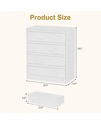 gaomon White 4 Drawer Wooden Dresser, 39" Tall Modern Chest of Drawers for Bedroom or Living Room