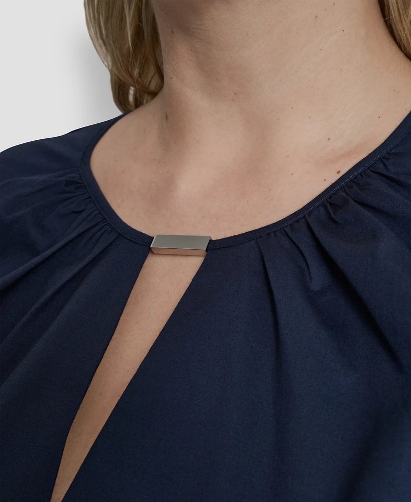 Dkny Plus Jewel Neck Midi Dress