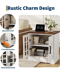 gaomon 24" Farmhouse Nightstand with Charging Station