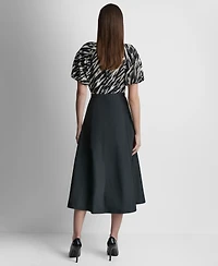 Dkny Women's Taffeta A-Line Seamed Midi Skirt