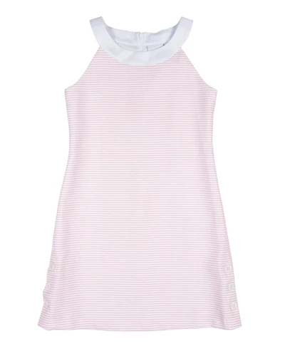 Florence Eiseman Big Girls Stripe Pique Dress With Side Buttons