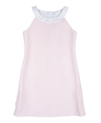 Florence Eiseman Big Girls Stripe Pique Dress With Side Buttons