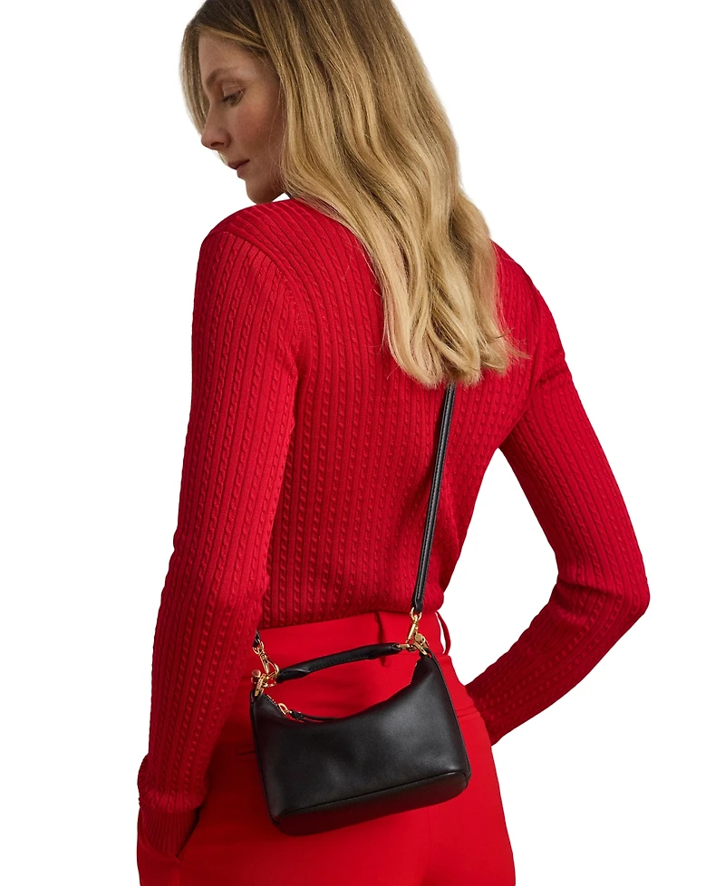 Lauren Ralph Nappa Leather Mini Blaike Shoulder Bag