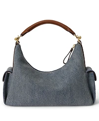 Lauren Ralph Lauren Washed Denim Small Blaike Shoulder Bag