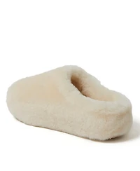 Fireside by Dearfoams Women's Maryboro Genuine Shearling Platform Fuzzy Clog Slipper