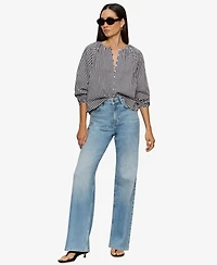 Sanctuary Petite Split Neck Long-Sleeve Top