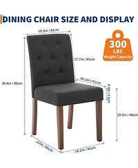 gaomon Upholstered Dining Chairs Set of 2, Tufted Parsons Kitchen Chair with Wood Legs