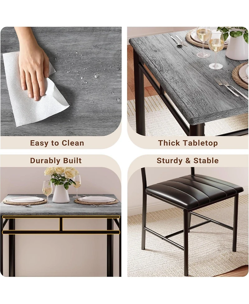 Ironck 29.1" W Dining Table Set for 2