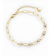 Mint & Lily Paperclip Bracelet with Gemstone Accents