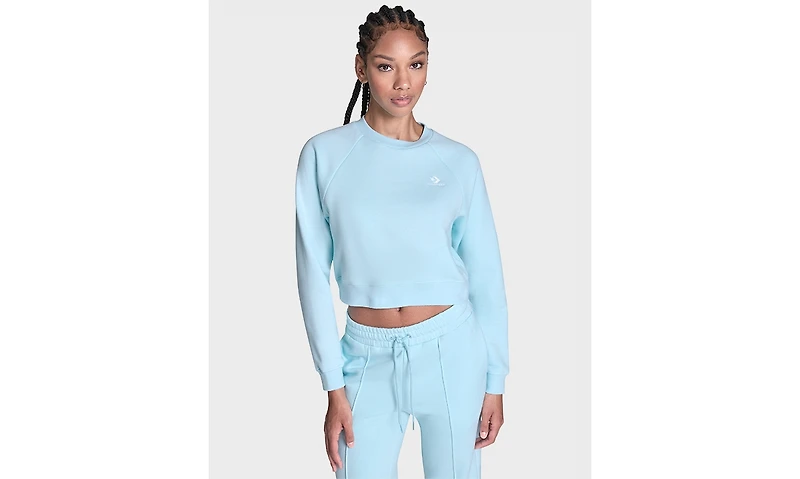 Converse Women's Star Chevron Cropped Crewneck Sweatshirt