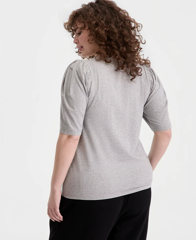 On 34th Trendy Plus Puff Sleeve Top, Macy's Exclusive