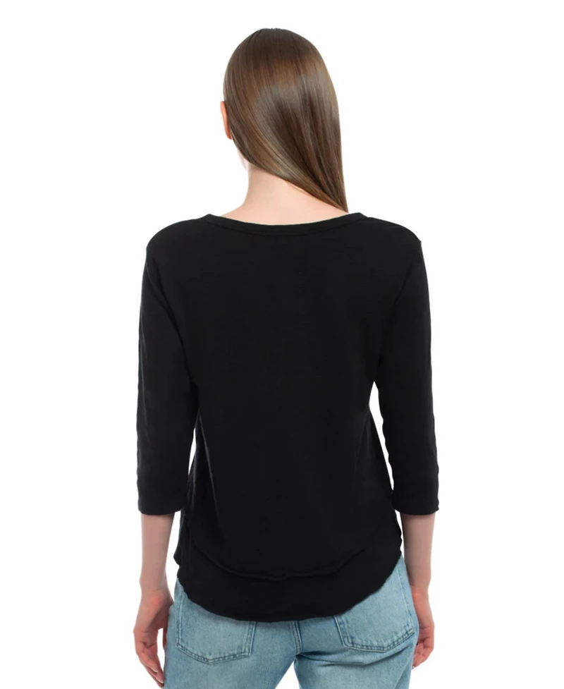 Wilt Clothing Women's 3/4 Sleeve Mock Layer Tee