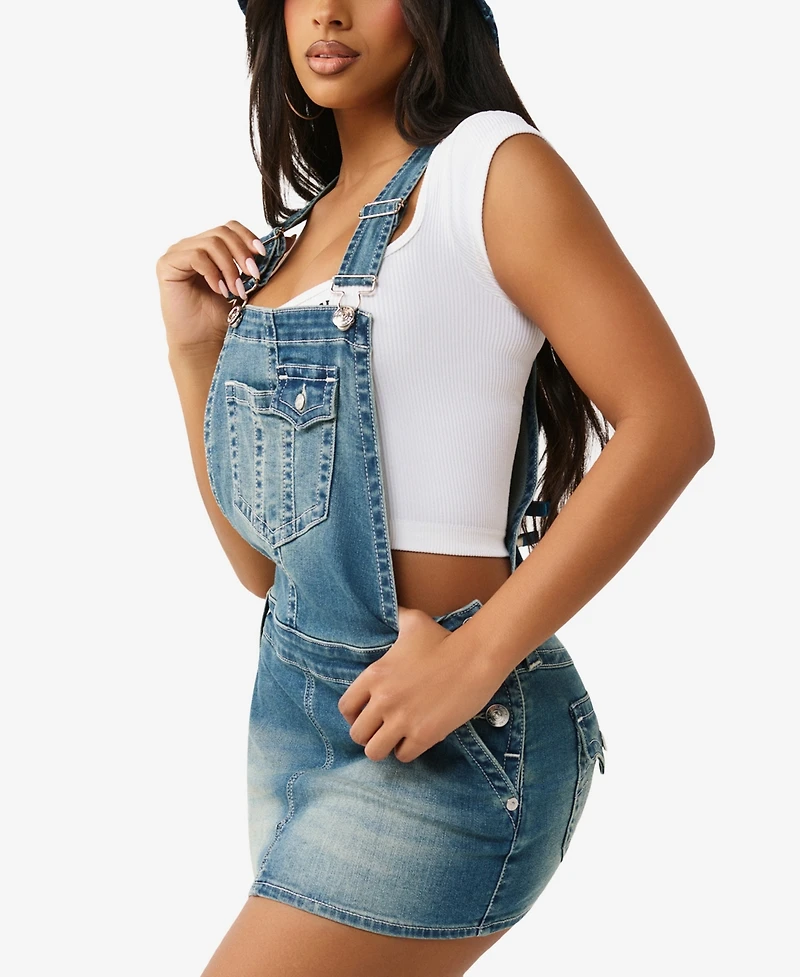 True Religion Women's Denim Overall Dress