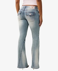 True Religion Women's Joey Low Rise Flare Flap Jeans