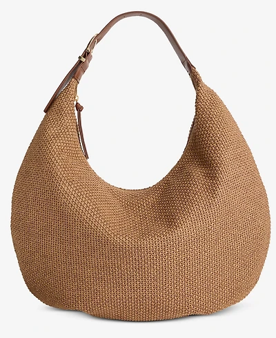 On 34th Joenii Extra-Large Straw Hobo Bag, Macy's Exclusive