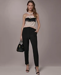 Donna Karan New York Women's Flat Front Straight Pants