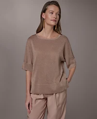 Donna Karan New York Women's Crew Neck Oversized Top