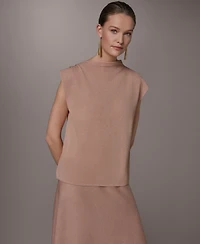 Donna Karan New York Women's Asymmetric Mock Neck Sweater