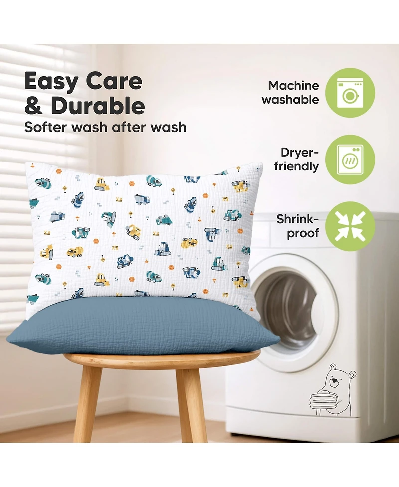 KeaBabies Lyra Muslin Toddler Pillowcases 13x18, 2-Pack Organic Cotton for Sleep & Travel