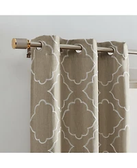 Elrene Home Fashions Valian Lattice Embroidered Blackout Window Curtain Panel